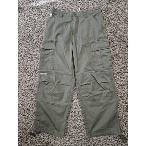 EMPYRE - Olive Green Army Cargo Relaxed Loose Pants Mens 30 Waist Draw String